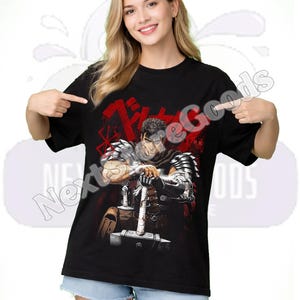 Berserk Guts Anime T-Shirt: Vintage Japanese Manga Style ID image 4