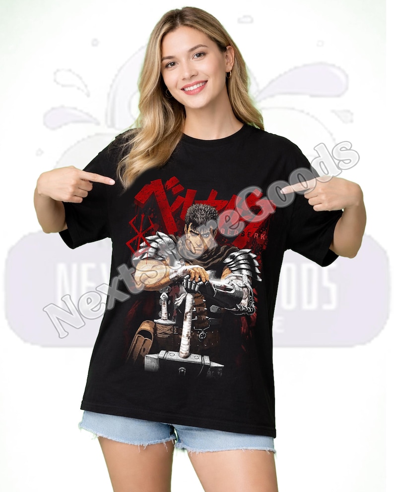 Berserk Guts Anime T-Shirt: Vintage Japanese Manga Style ID image 4