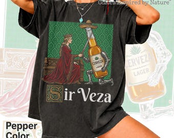 Sir Veza Funny Medieval Beer T-Shirt, Vintage Knight Ale Graphic Tee, Fantasy Drinking Shirt, Renaissance Humor Gift, Unisex Tee BK