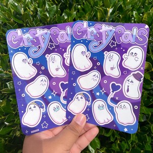 Spooky Ghosty Pals Sticker Sheet: Waterproof Halloween Decals