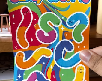 Candy Worms Sticker Sheet, Glossy Sticker Sheet For Journal, Laptop, Cute Kawaii Sticker Sheet