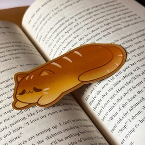 Bread Cat Bookmark, Single Sided, Glossy Laminated, Book Lover Gift, Car Stationary