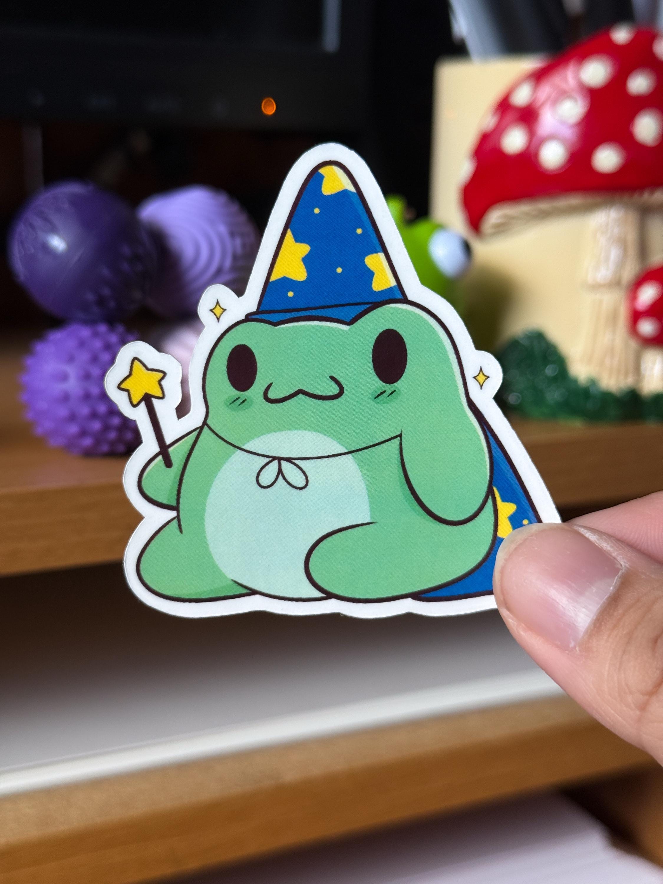 Wizard Frog Sticker, Glossy Waterproof Sticker, Frog Funny Sticker - Etsy