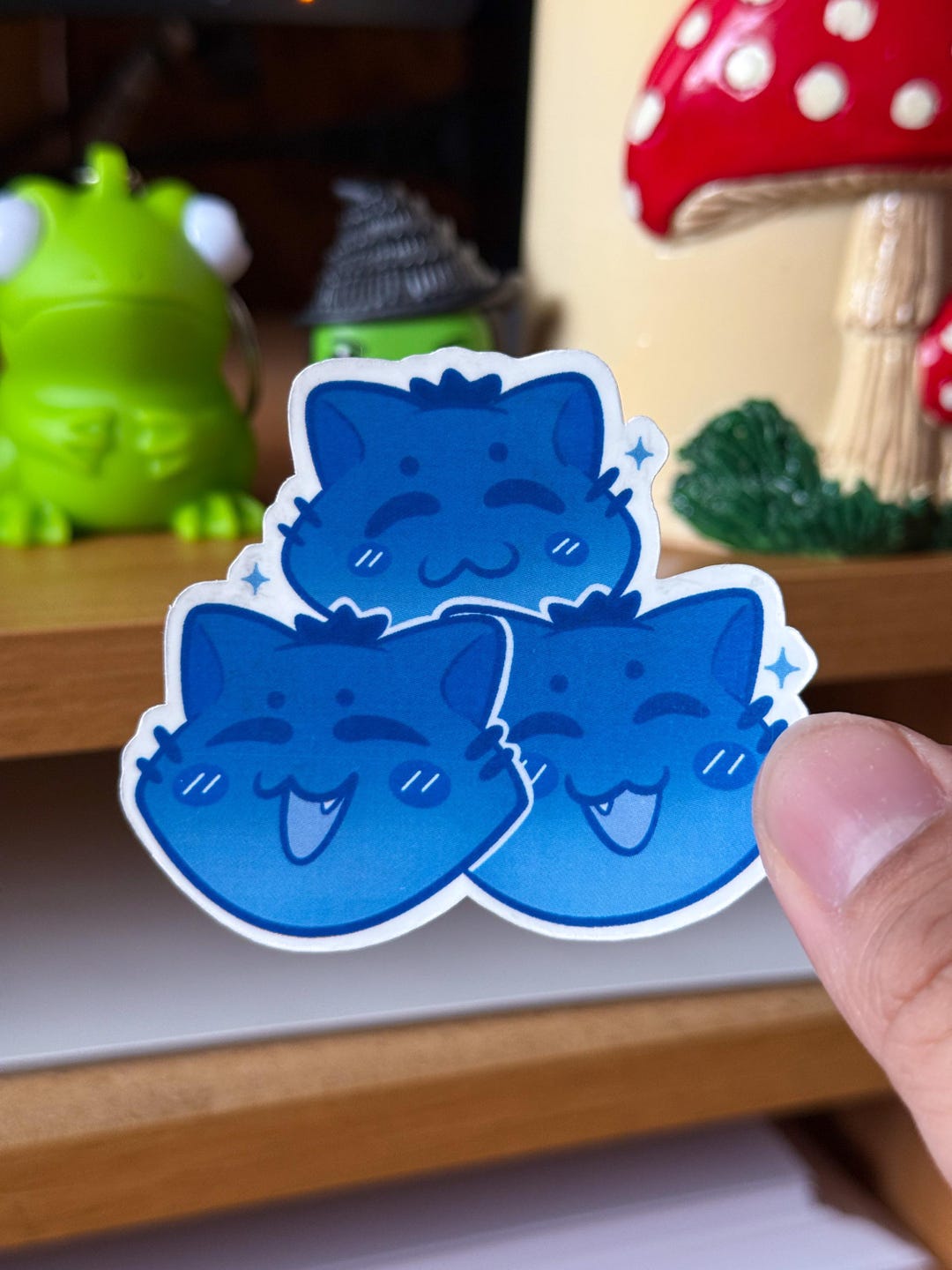 Blueberry Cats Sticker, Glossy Waterproof Sticker, Cat Funny Sticker - Etsy