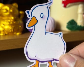 Ghost Duck Sticker, Glossy Waterproof Sticker, Duck Funny Sticker
