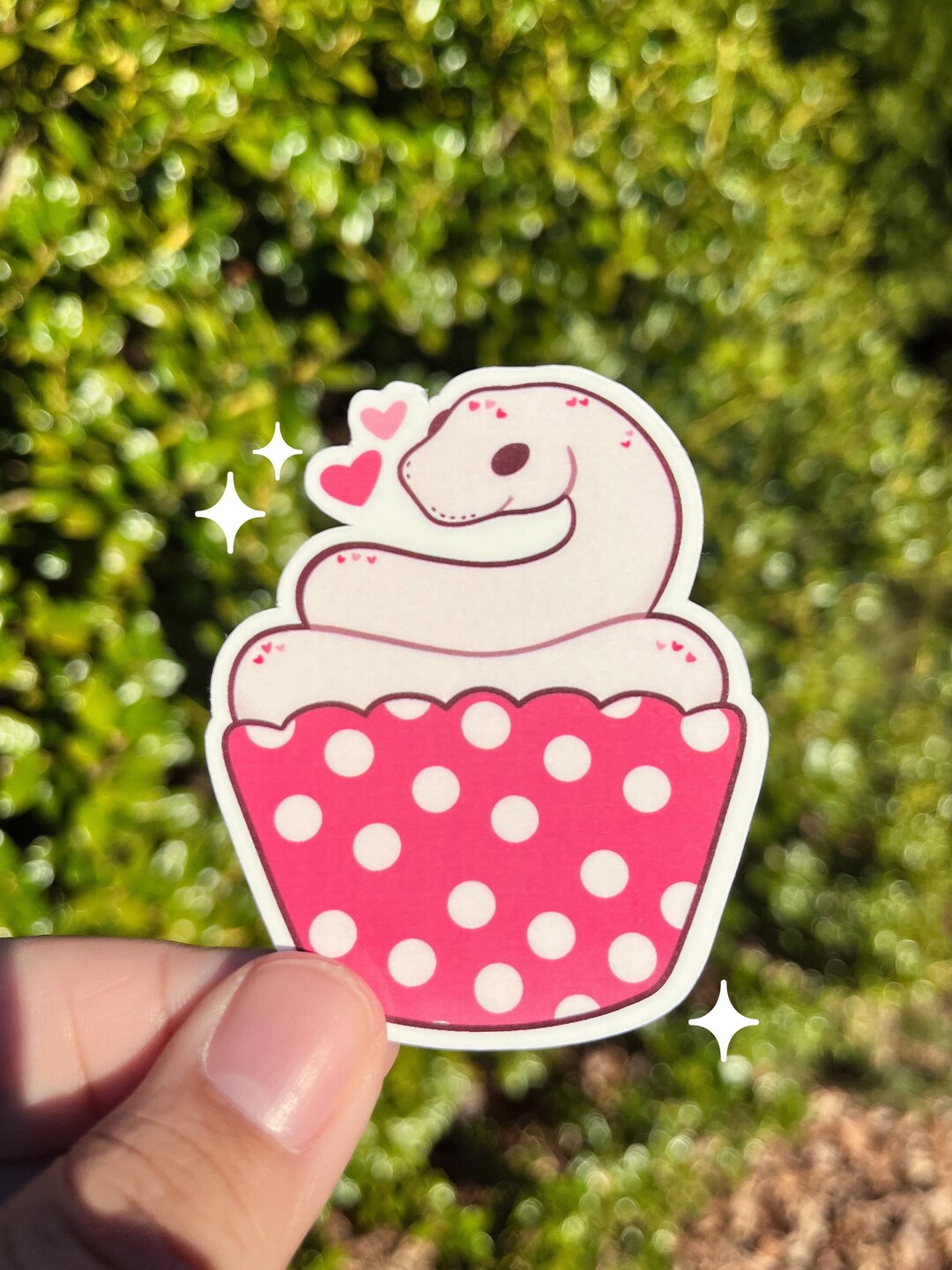Sprinkled Cupcake Snake Sticker Laminated Die Cut Sticker, Waterproof ...
