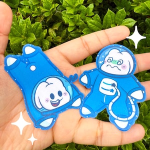 Astronaut Bunny Sticker Set: Laminated Die Cut Decals