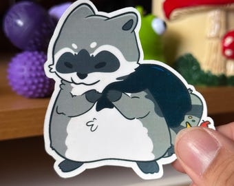 Trash Thief Raccoon Sticker, Glossy Waterproof Sticker, Raccoon Funny Sticker