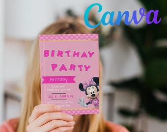 Editable Minnie Birthday invitation