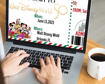 Editable DisneyWorld Christmas Tickets printable