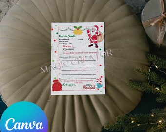 Carta a Santa Claus lista para usarse.