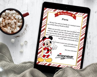Editable Mickey Mouse Christmas letter
