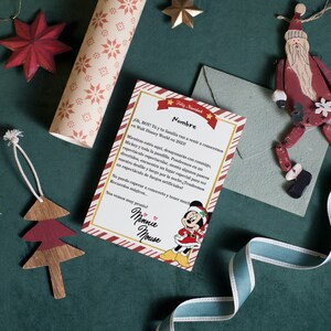 Editable Minnie Mouse Carta de Navidad Español