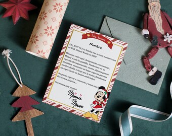 Editable Minnie Mouse Carta de Navidad Español