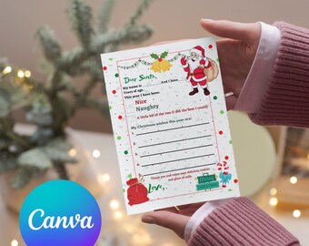 Santa Letter Editable en Canvas / Ready to used