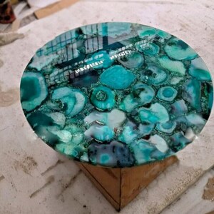 Round Agate Coffee Table, Handmade Kitchen Counter Tops, Personalized Home Decor