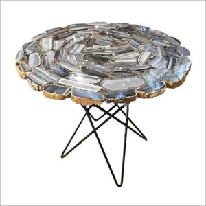 Round Agate Coffee Table, Handmade Kitchen Counter Tops, Personalized Home Decor