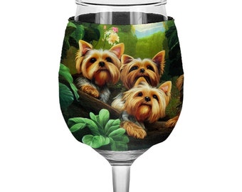 Cute Wine Glass Sleeve - Dogs Sleeves for Wine Glass - Garden Wine Glass Sleeve