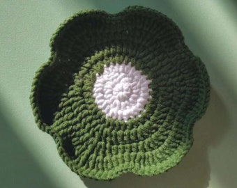 Green Coaster Crochet Pattern - Spring Tea Party Coaster Forest Wonderland Crochet Pattern Easter Handmade DIY Craft - Only Download PDF