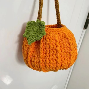 Orange Autumn Pumpkin Bag for Halloween Crochet Pattern - Only Download PDF