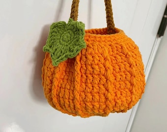 Orange Autumn Pumpkin Bag for Halloween Crochet Pattern - Only Download PDF