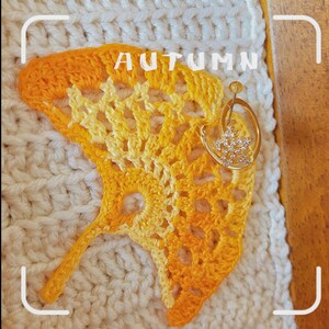 Ginkgo Leaf Crochet Pattern, Autumn Leaf, Fall Applique, Crochet ...