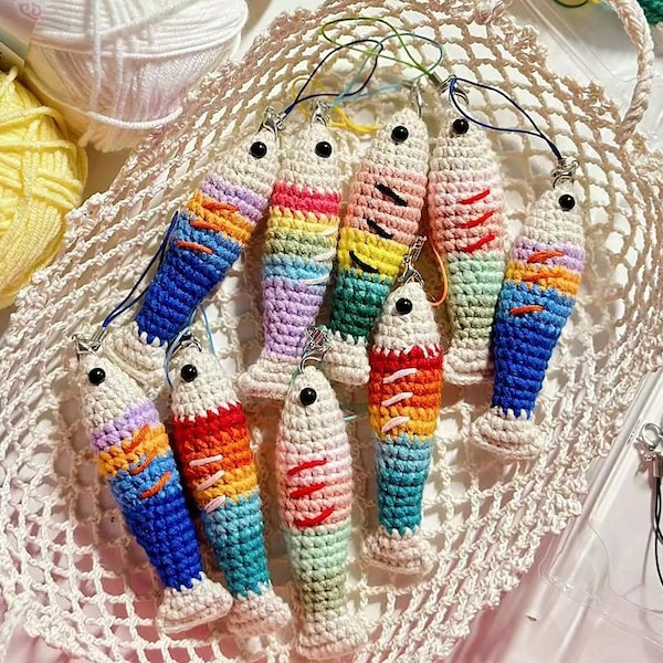 Fish Crochet Pattern, Fish Amigurumi Keychain Pattern, Animal Toy Unisex Colorful Yarn Cute DIY Gifts for Boys Girls - Only Download PDF