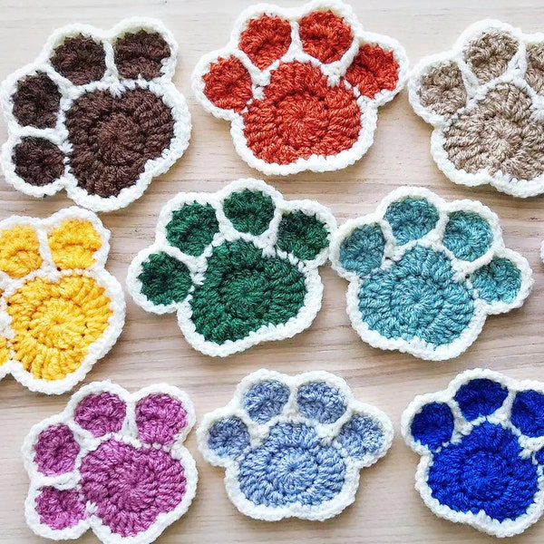 Paw Coaster Crochet Pattern - Dog Cat Paw Coaster Lovely Puppy Paw Crochet Pattern Handmade DIY Craft - Only Download PDF