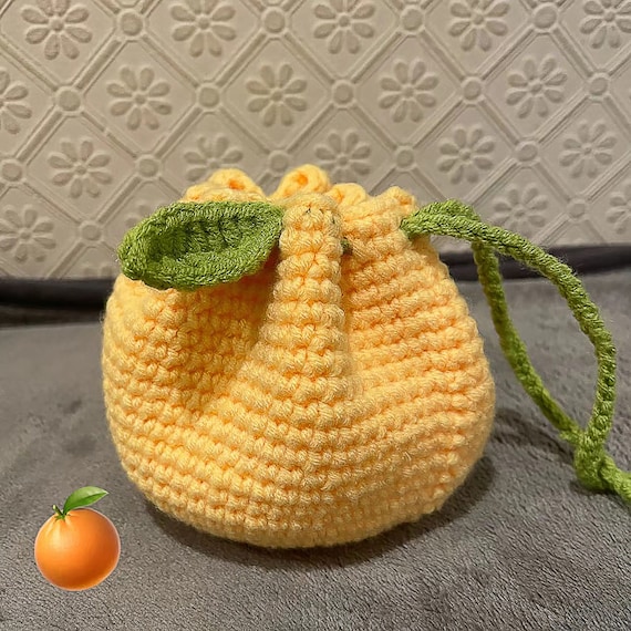 Crochet Drawstring Backpack - Orange & Yellow CROCHET Candy Corn Backpack PATTERN, Kids Backpack Pattern  main image 2