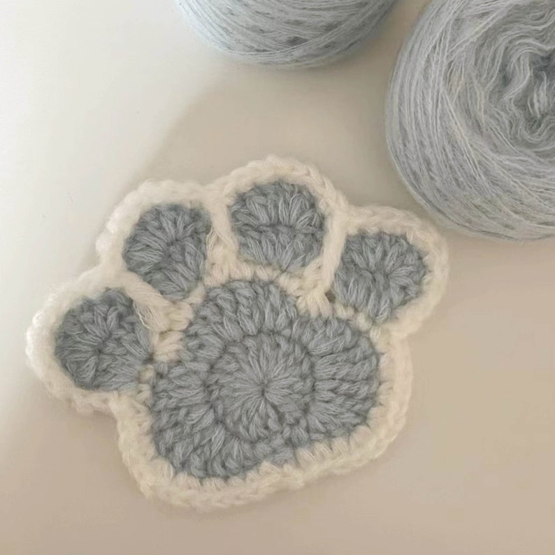 Paw Coaster Crochet Pattern Dog Cat Paw Coaster Lovely Puppy Etsy
