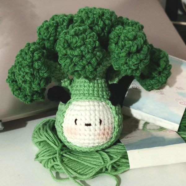 Broccoli Crochet Pattern - Amigurumi Crochet Cauliflower Plush Crochet Toy Brocoli Play Food knitted Vegetables Doll - Only Download PDF