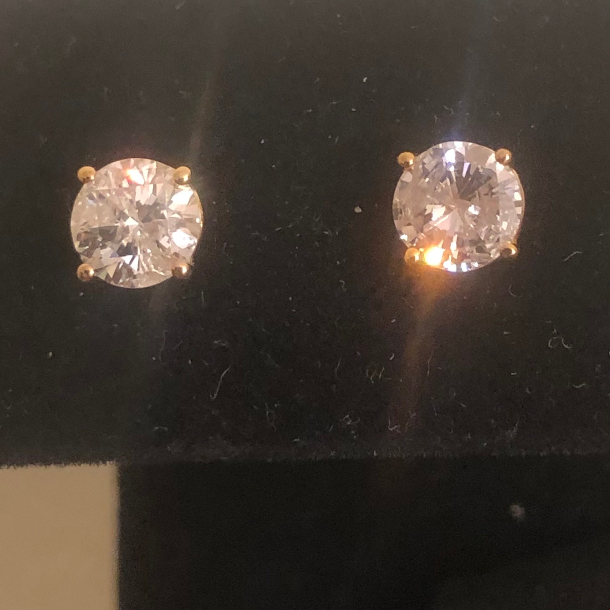 14k Gelbgold 1.00 Ct. T.W. *Rundschliff * Erstellt Diamant Ohrstecker Solitär, Push-back