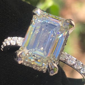 Lab Grown Diamond Engagement Wedding Ring Solitaire 3 Carat Ct Emerald Cut 14k Gold Certified IGI