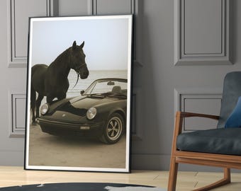Porsche 911 Poster Home Decor, Retro Auto Poster, Garage Wandbild (Instand Download)
