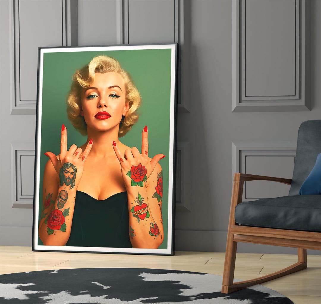 Marilyn Monroe Pop Art Print, Red Lips Wall Art, Feminist Vintage ...