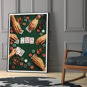 Card Game Poster – Casino Night Prints – Man Cave Artwork – Playing Cards Printable – Poker Night Wall Art