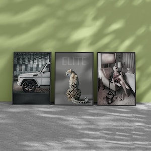 Luxury Fashion Art Prints Set: G-Wagon, Leopard, Vogue Woman (Digital Download)