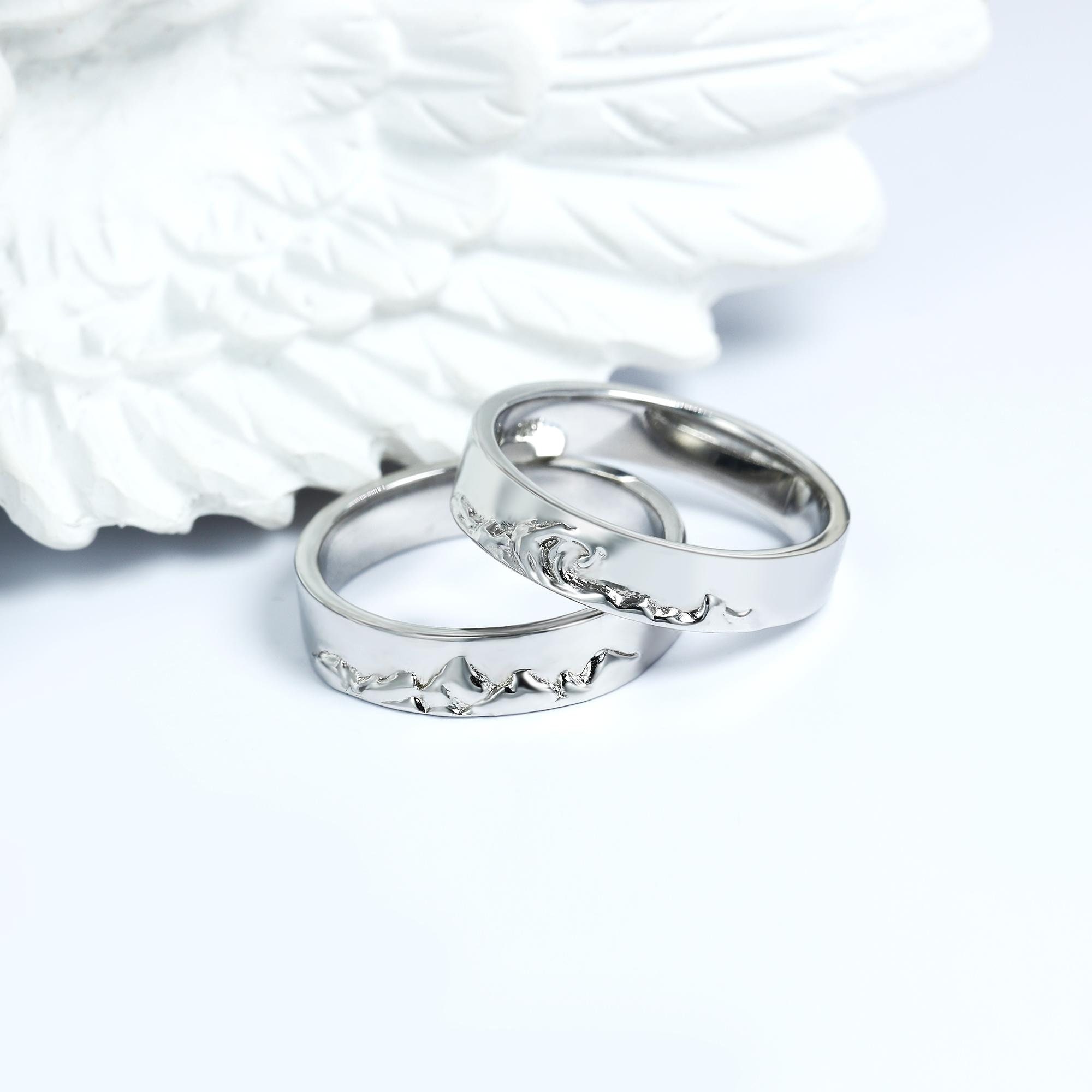 Platinum Rings for Couple with Single Diamonds JL PT 593 – Jewelove.US