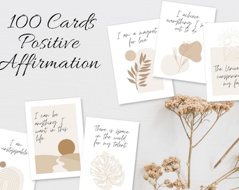 Tarjetas de Afirmación Boho, Afirmaciones Imprimibles, Afirmaciones Diarias Positivas, Tarjeta de Manifestación imprimible, Tarjetas de Ley de Atracción imprimibles