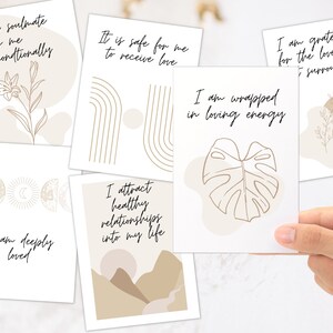 Boho Printable Affirmation Cards, Love & Relationships, Positive ...