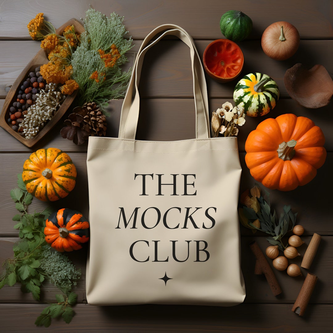 Canvas Tote Bag Mockup, Fall Tote Bag Mockup, Flowers Tote Bag Mockup