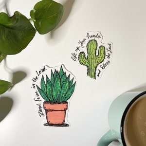 Conjunto de 12 adesivos para diário bíblico de plantas - Cacto, cobra, raízes de plantas, flores, cogumelos, amor