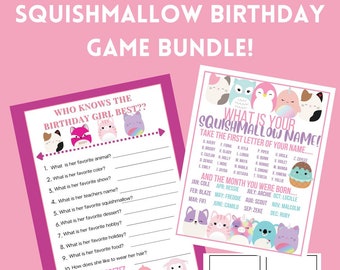 Squishmallow Birthday Game Bundle!Birthday Games, Squishmallow birthday games, Squishmallow birthday party, Girl Birthday Games,Squishmallow
