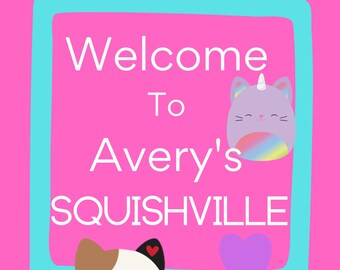 Squishville Party Sign