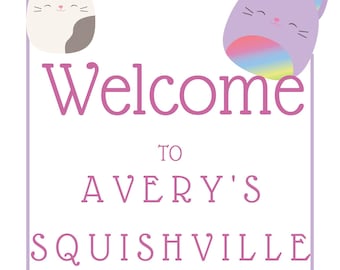 Squishmallow Birthday Party Sign