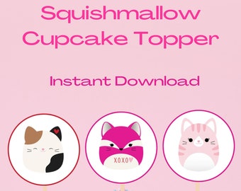 Squishmallow Cupcake Topper- White background