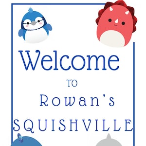 Squishmallow Birthday Party Sign, Squishmallow Birthday, Squishmallow, Squishmallow boy birthday party sign, Squishmallow boy birthday,