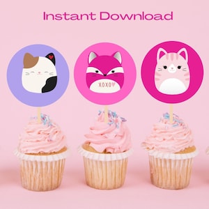 Squishmallow Cupcake Toppers, Squishmallow Birthday