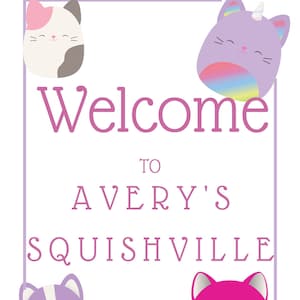 Squishmallow Birthday Party Sign
