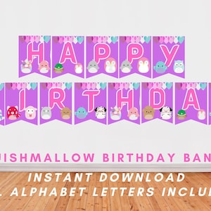 Squishmallow Birthday Banner